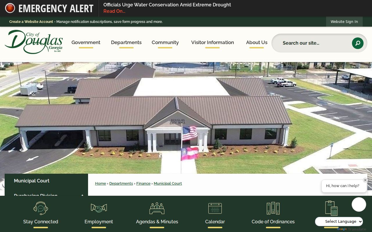 Douglas Municipal Court Coffee County traffic warrant information
