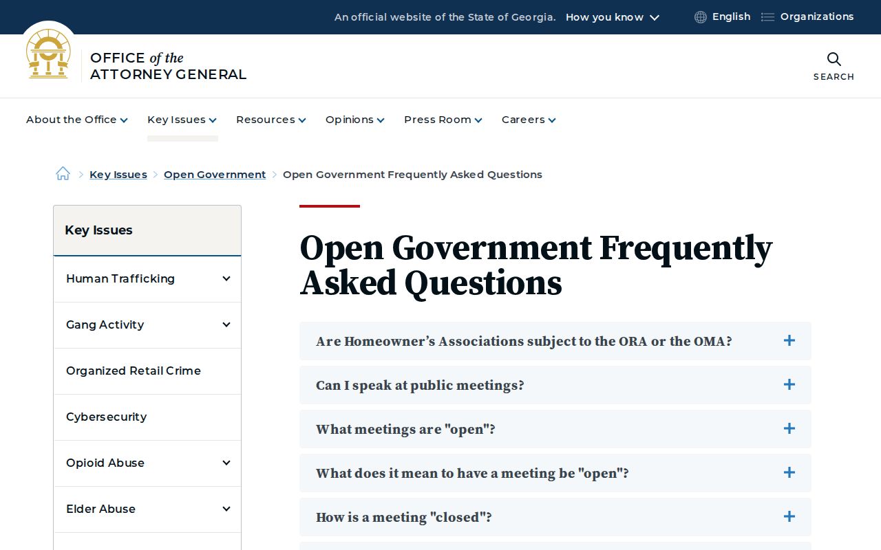 Georgia Open Government FAQ on timing fees and redactions