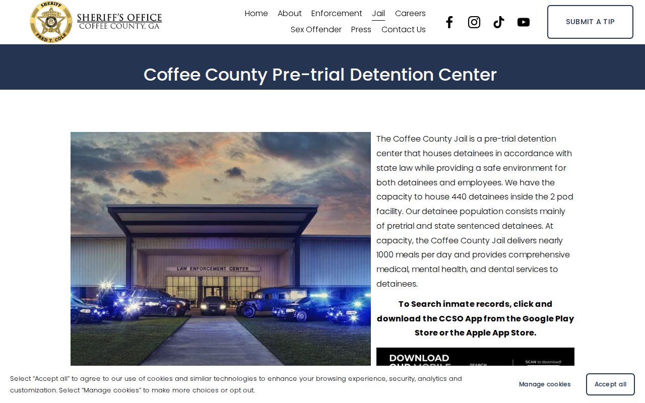 Coffee County Pre-Trial Detention Center official page
